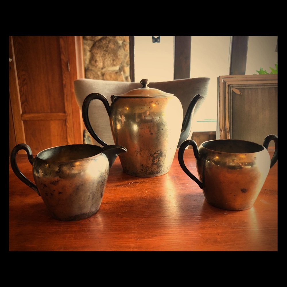 Vintage coffee pot set. Three piece.